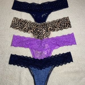 4 NWT Victorias Secret lace thongs
